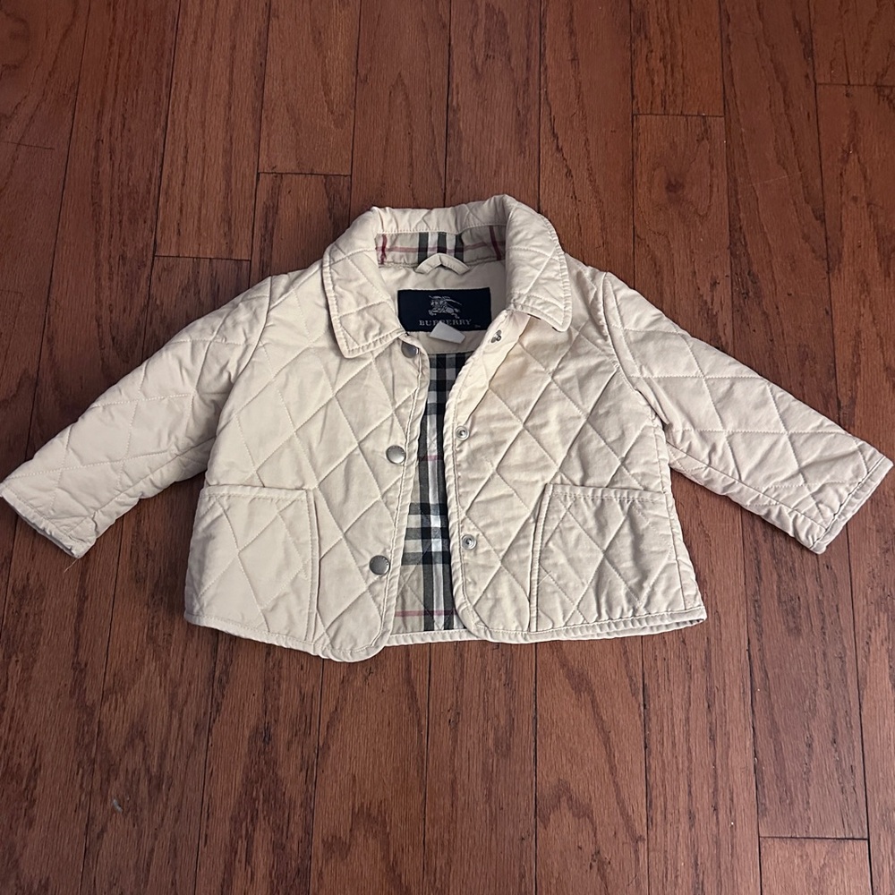 Kids real Burberry Beige Quilted Jacket